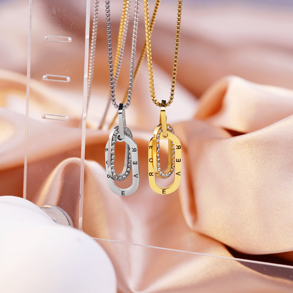 Personalised Double Link Diamond Name Necklace