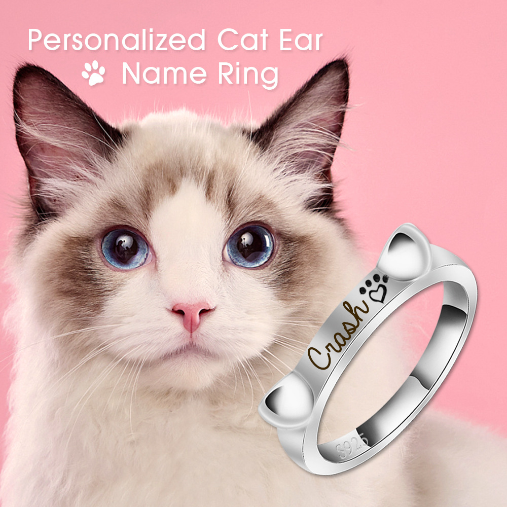 Personalized Dog Shaped Bone Ring • Dog Lover Rings