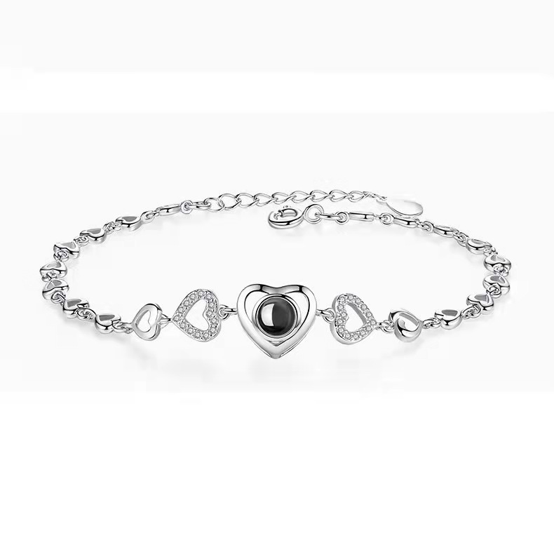 Personalized I love you heart to heart bracelet