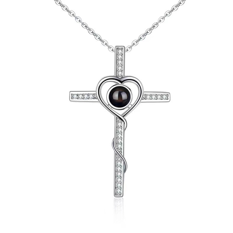 Personalized photo custom Cross Necklace