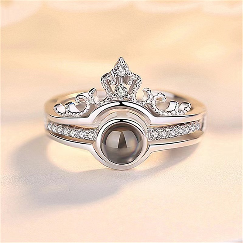 New Crown Two-In-one Double-Iayer Photo Ring
