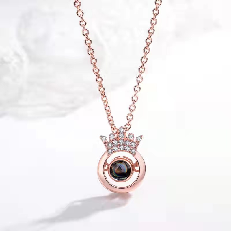 Personalized diamond projection Necklace