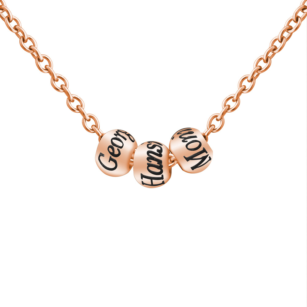  Personalized three color lettered Bead Necklace 