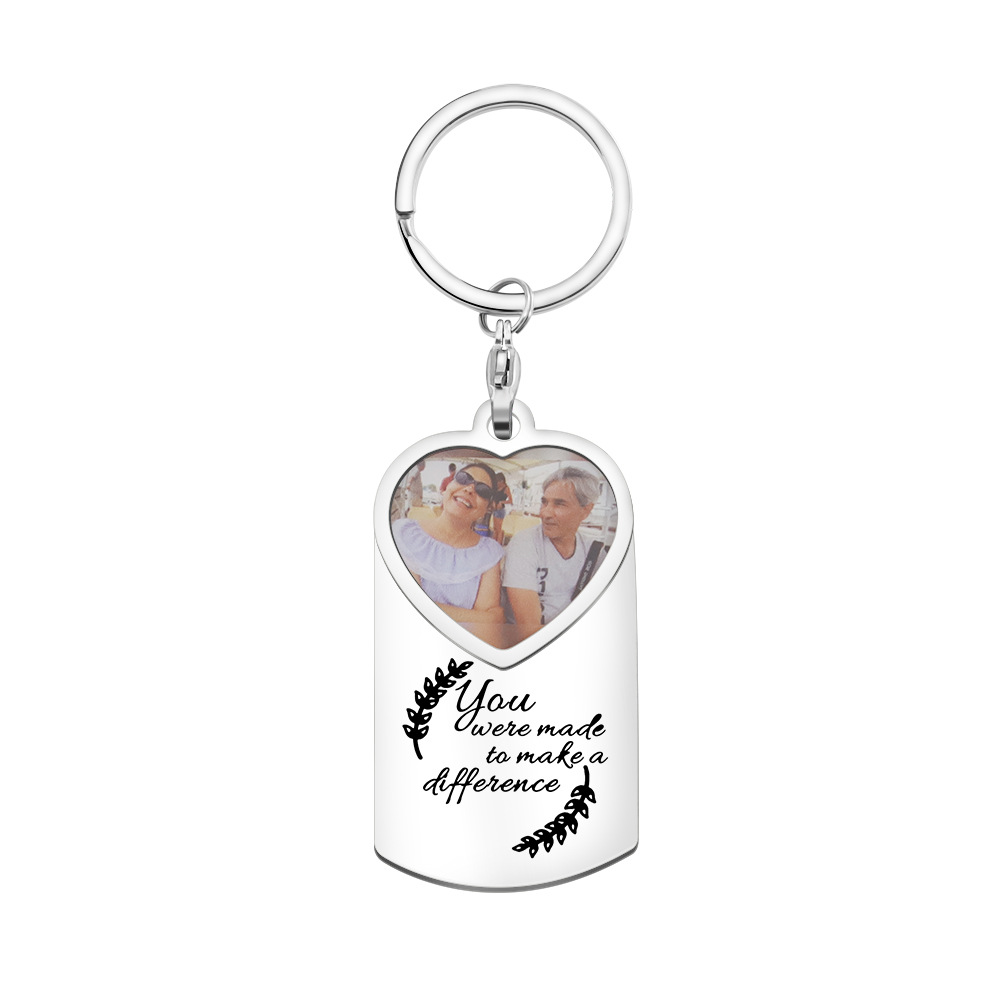  Personalized lettering Photo Key Chain 