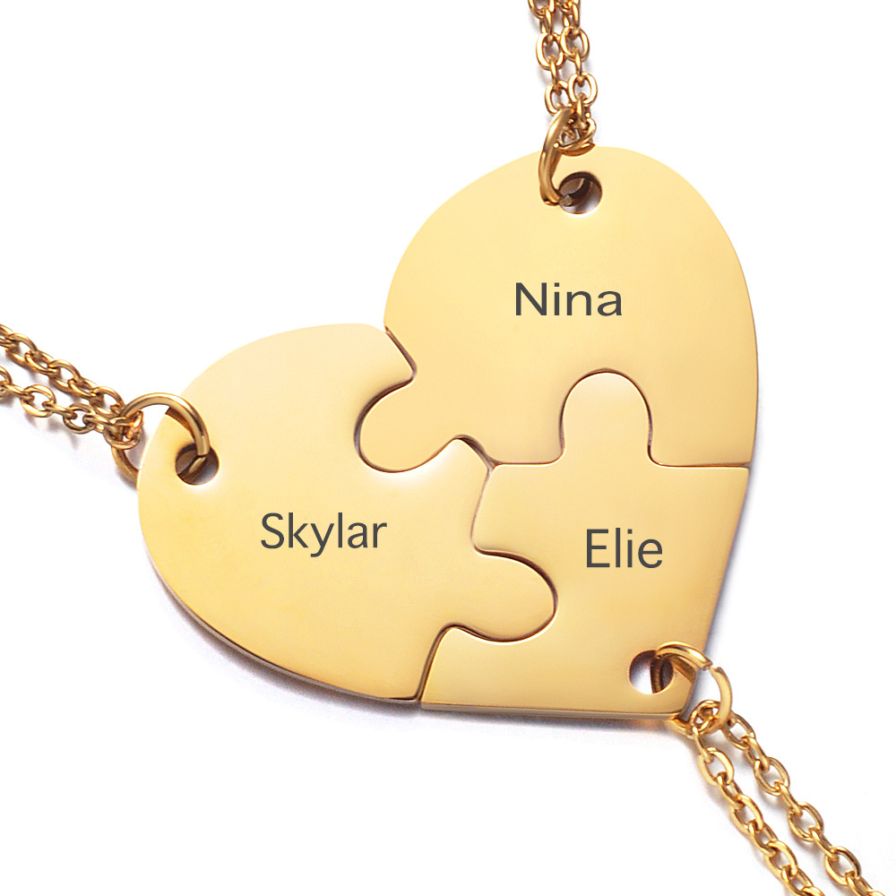 Personalized heart-shaped stitching necklace