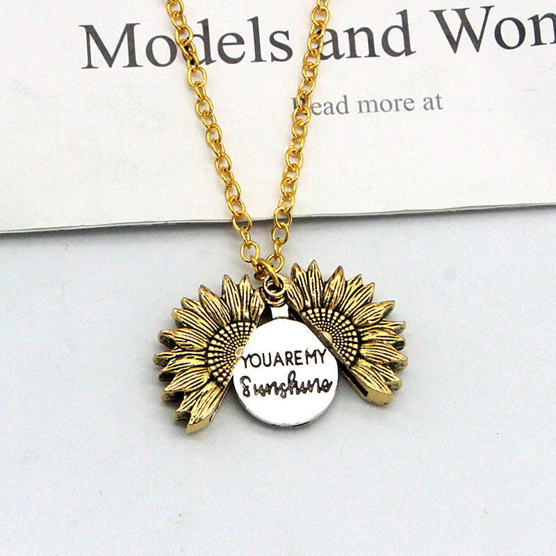 Personalized Sunflower Name Necklace
