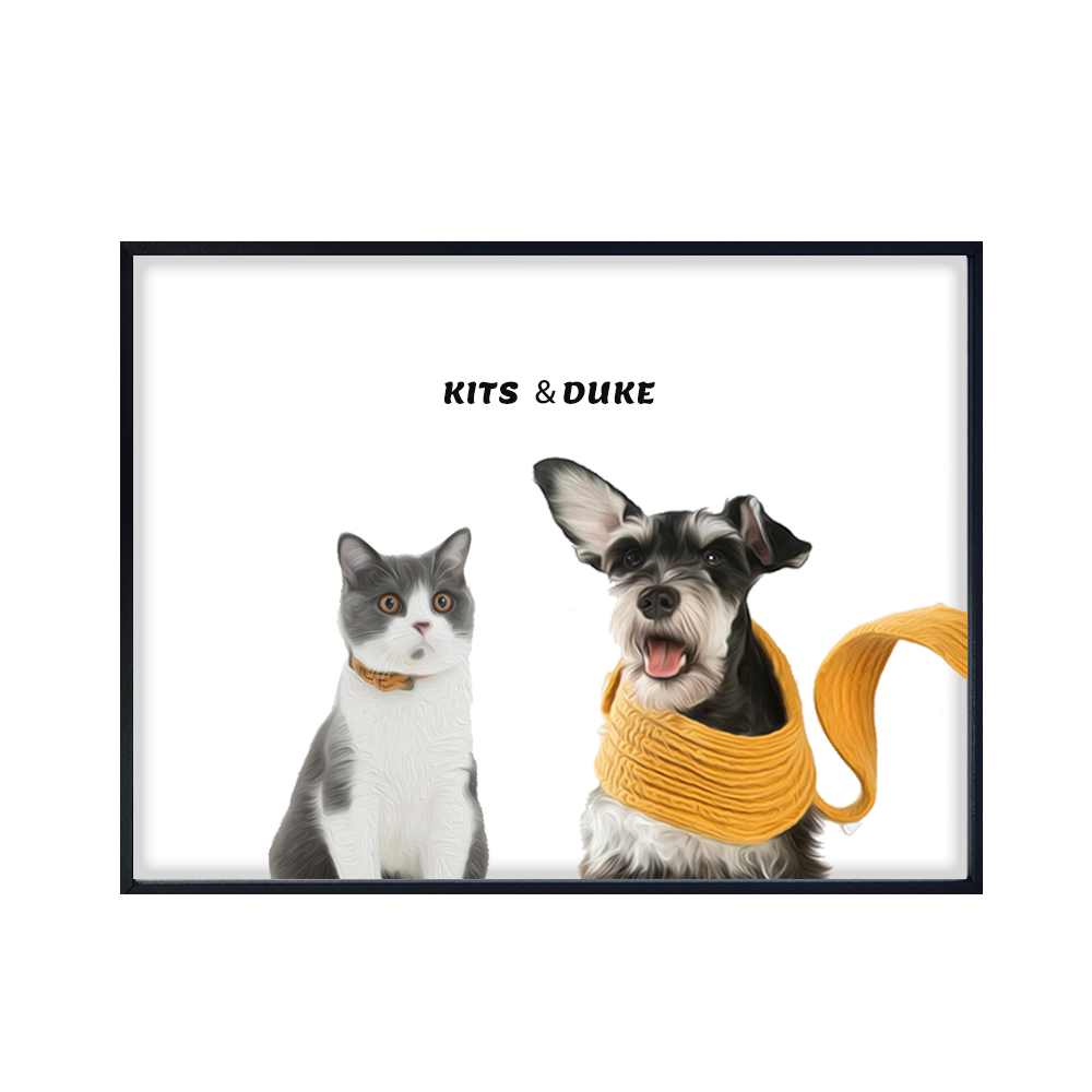 Custom Two Pet Portrait