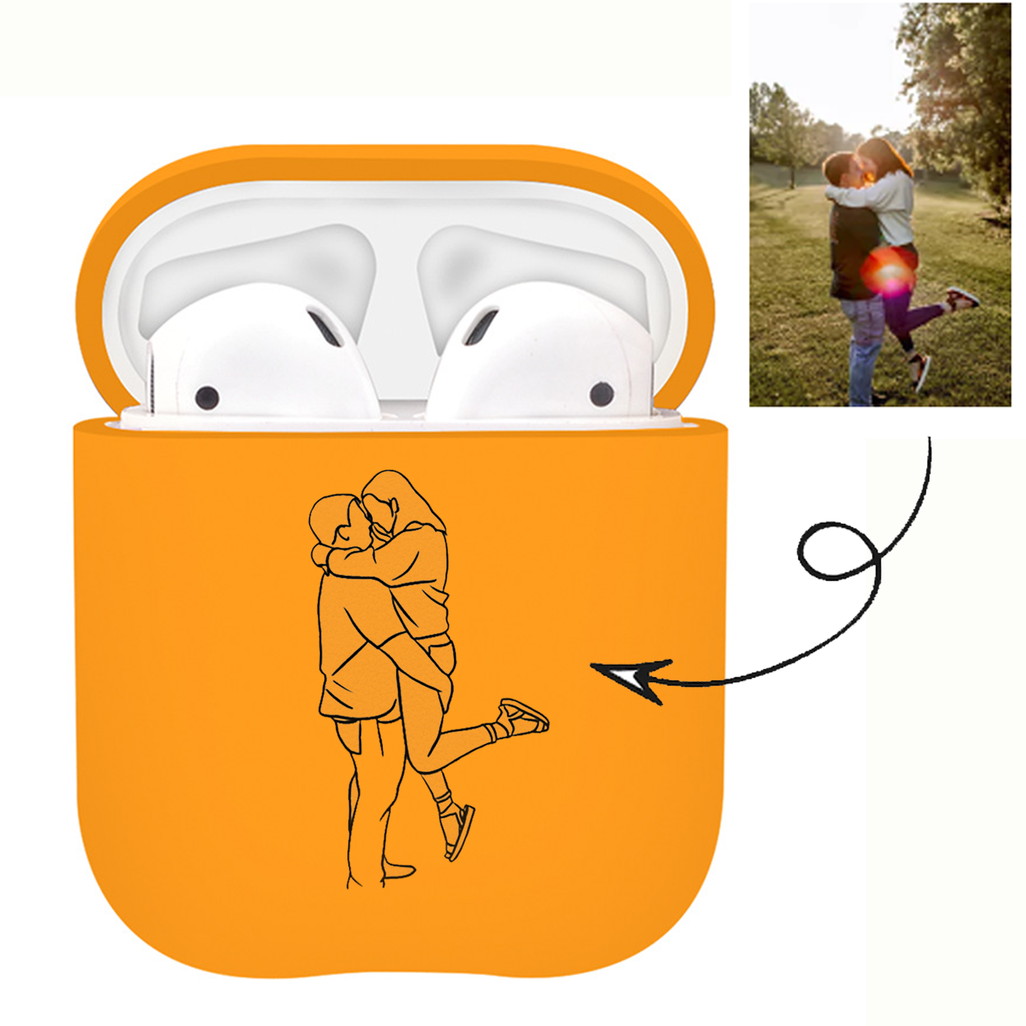 Personalized Line Art Airpod Case（hard case）
