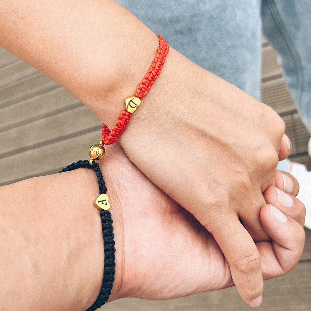 Personalized Vintage Couple Lettering Bracelet
