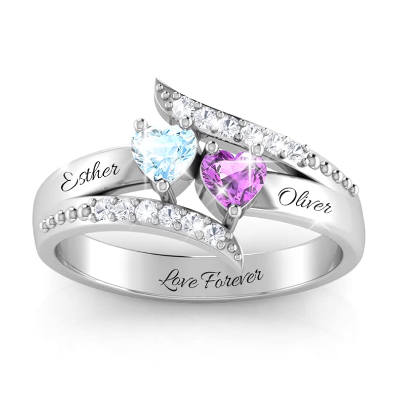 CustomizingBox Women's Sterling Silver Personalized Name Ring