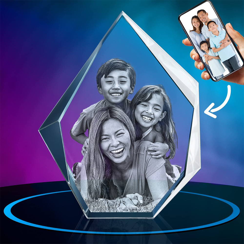 Personalized 2D/3D laser engraving iceberg shape crystal lamp