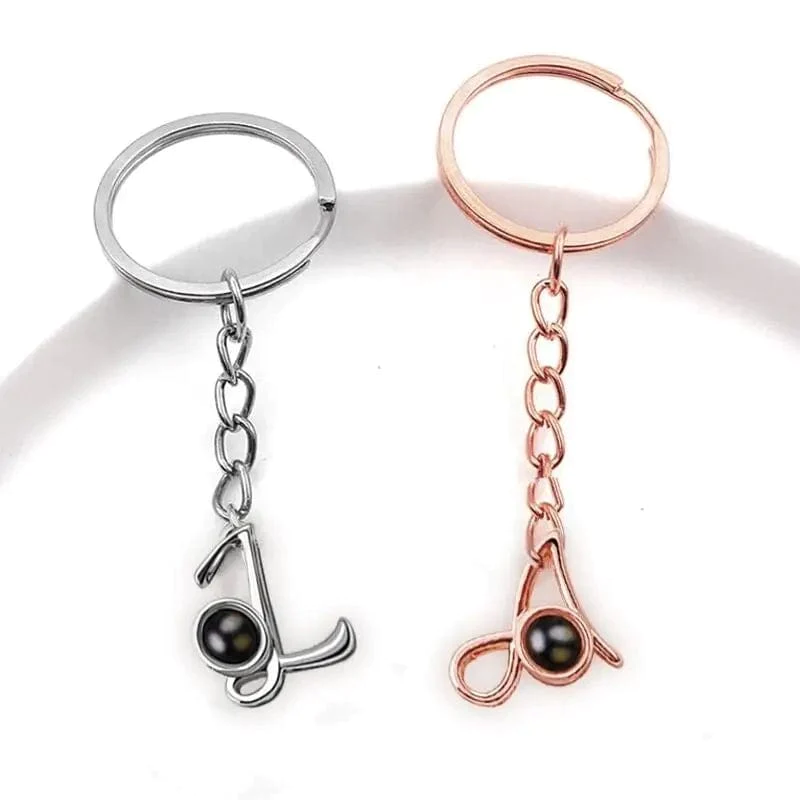 Personalized 26 letter projection keychain