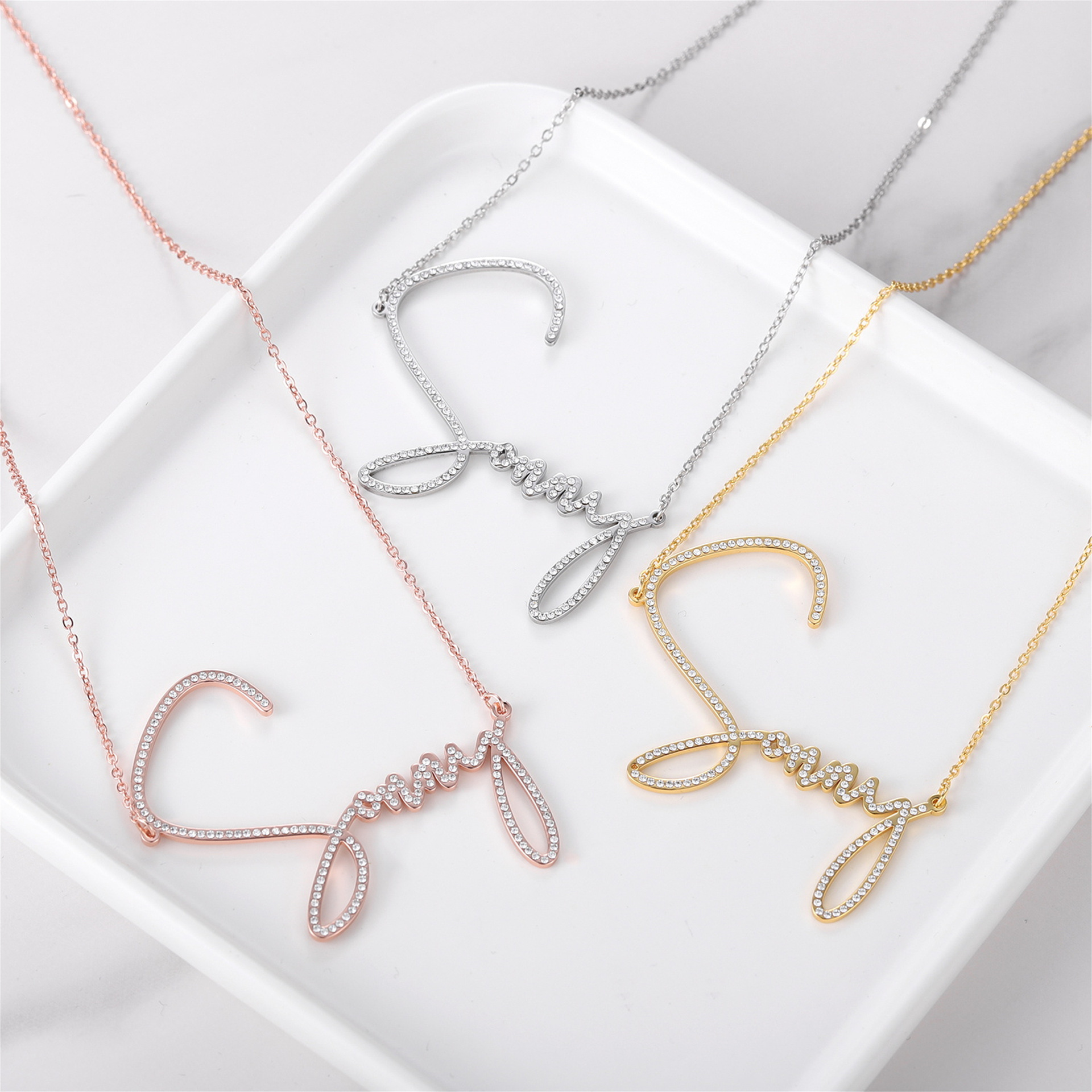 Personalized Zircon Name Necklace