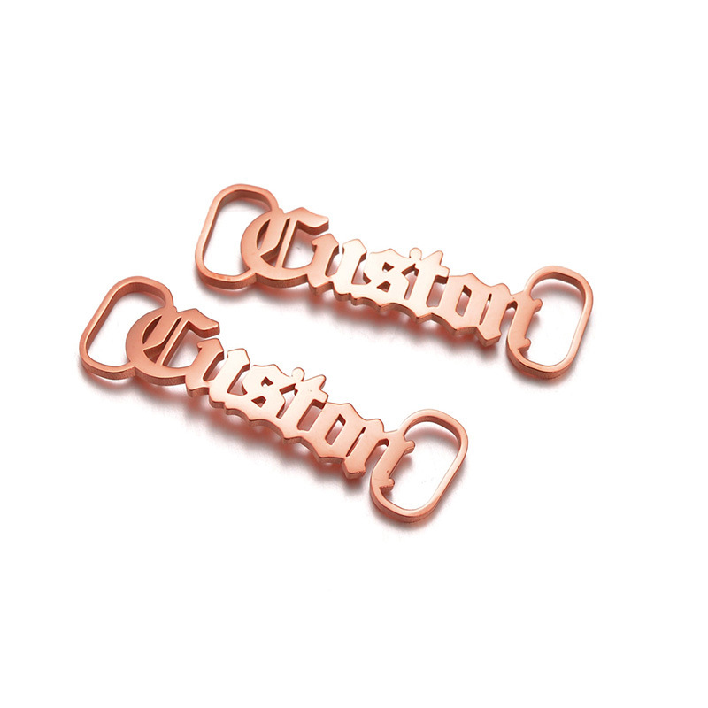 Personalized stainless steel name shoelace buckle