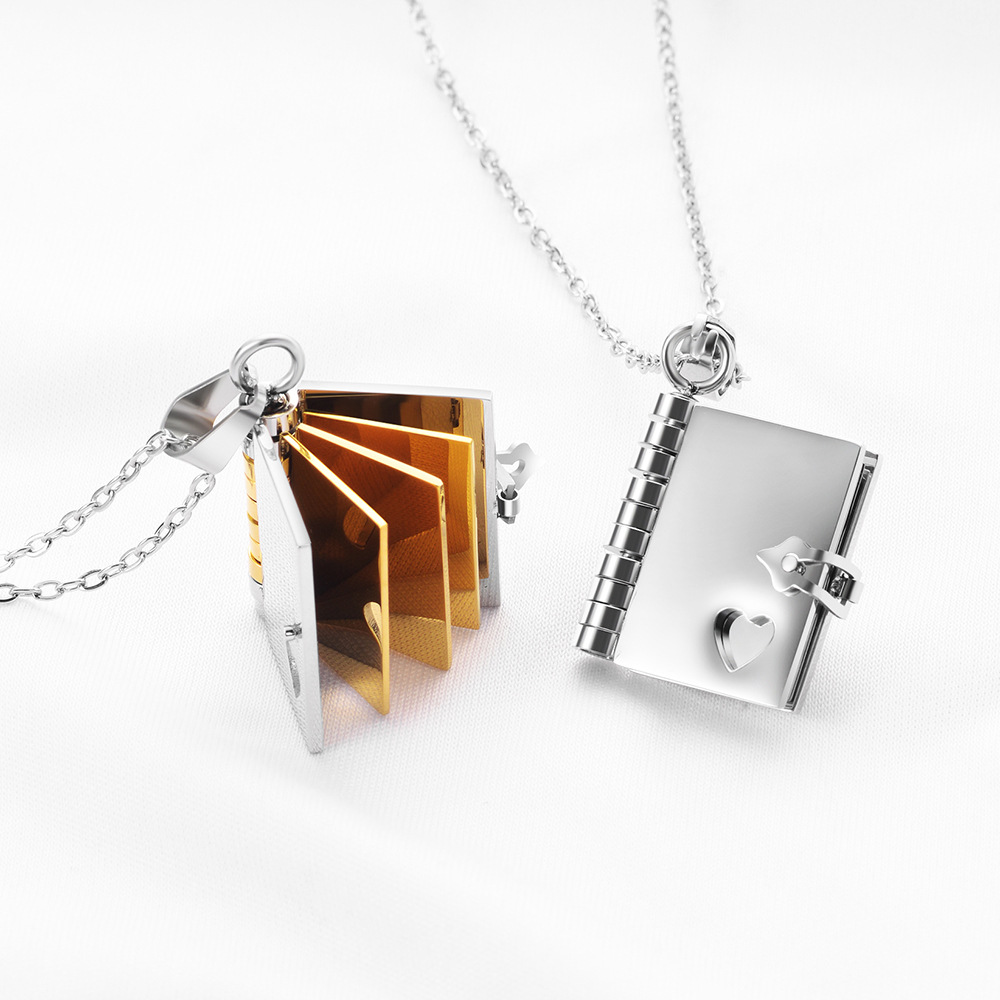 Personalized book necklace
