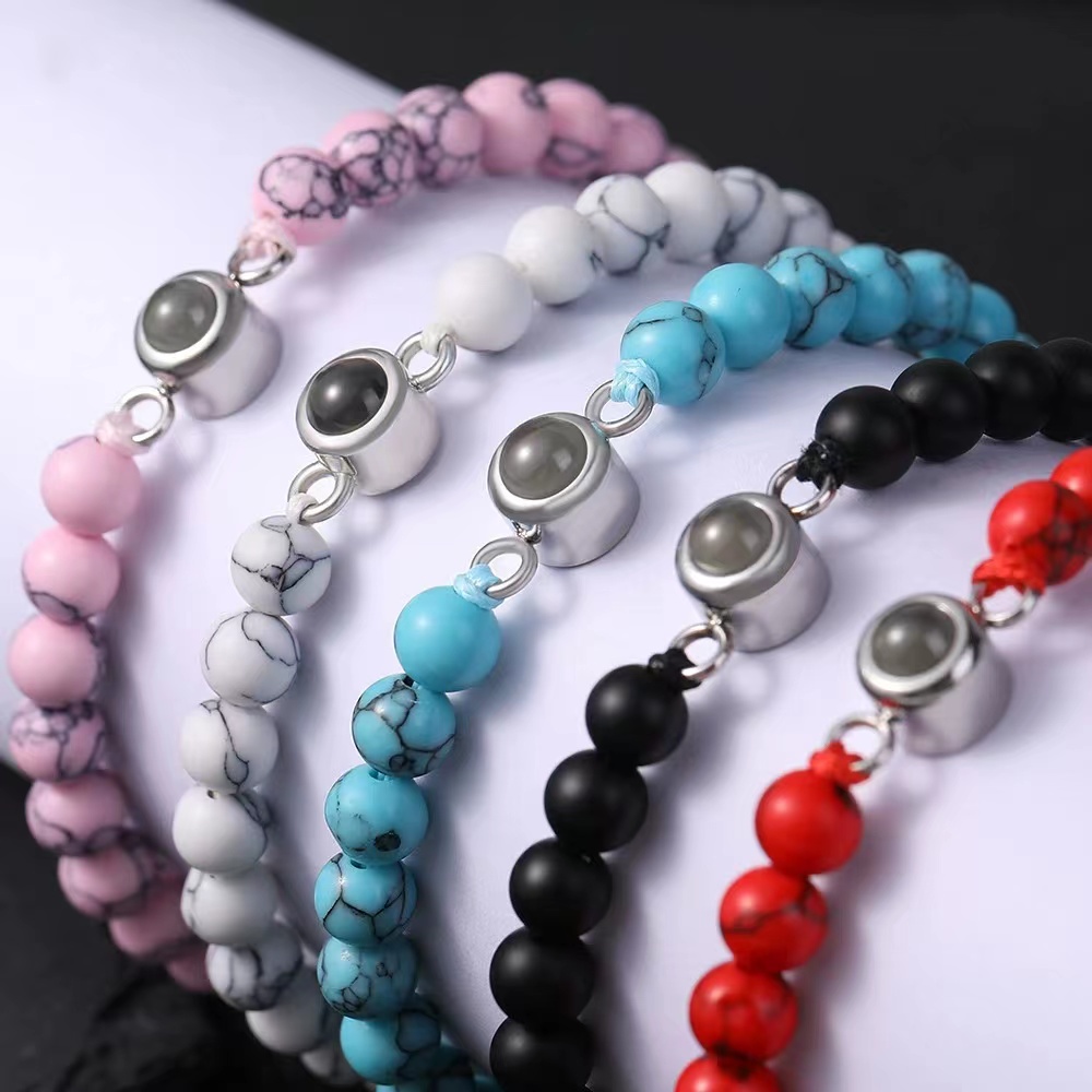 Personalized Frosted Stone Projection Bracelet