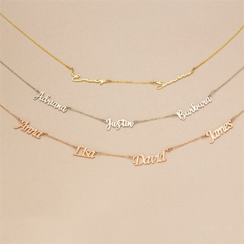 Personalized Gold Plated Stainless Steel Name Necklace