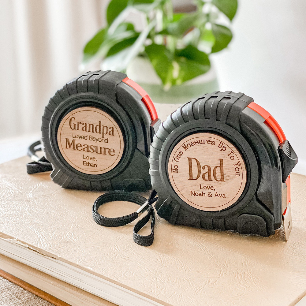 Personalized text carving tape measure