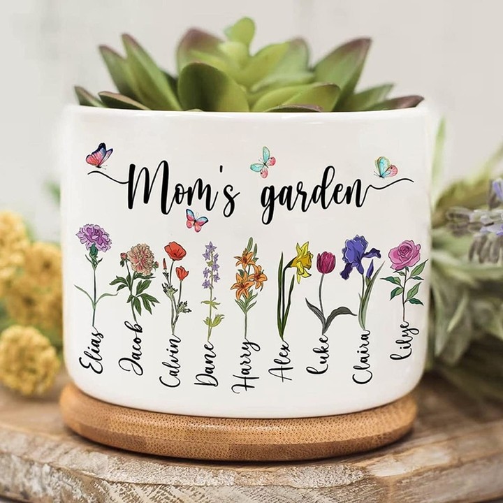 Personalized custom patterned ceramic flower pots