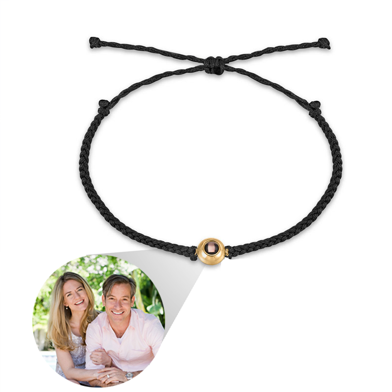 Personalized Stainless Steel Gold Plated Projection Bracelet