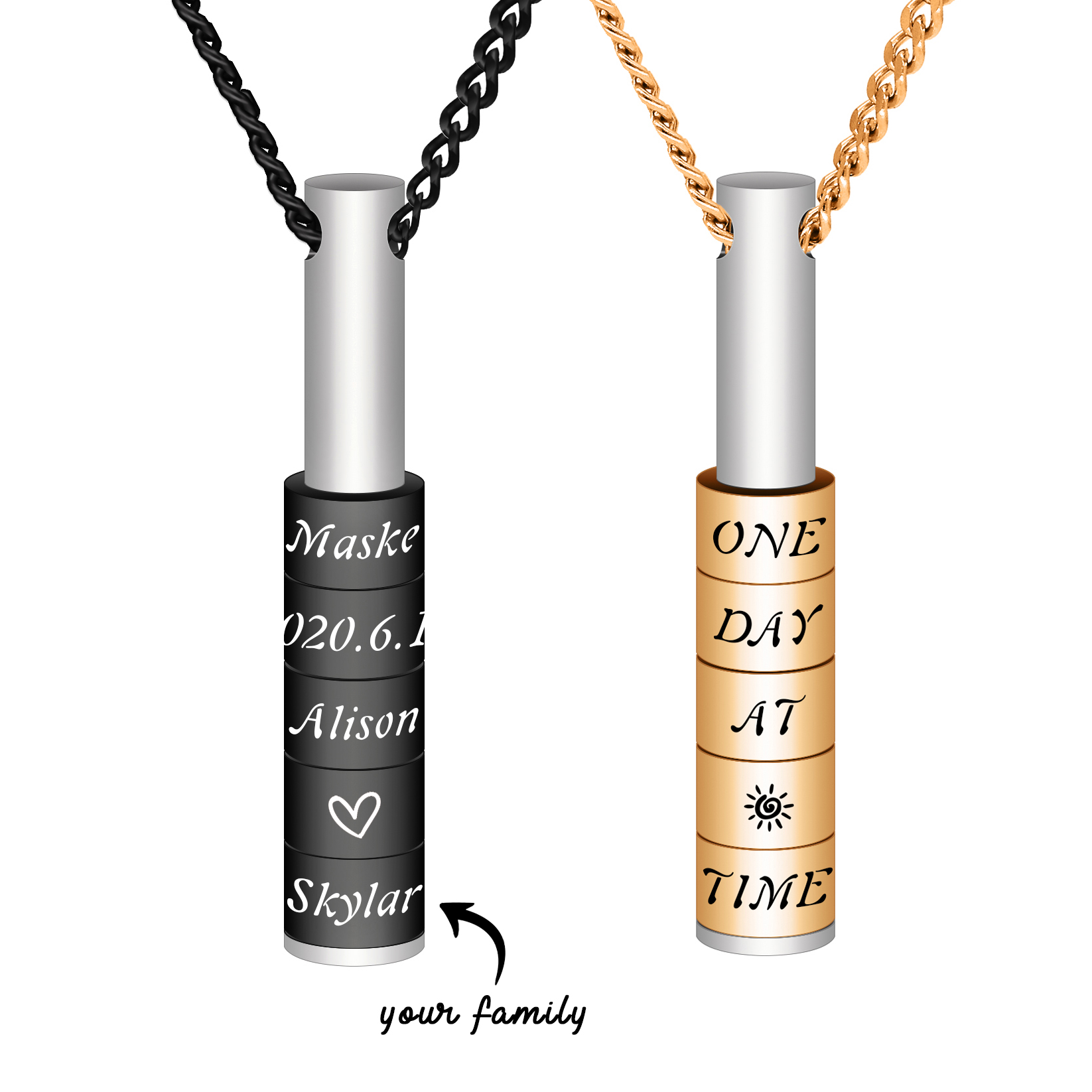 Personalized men's customized name necklace