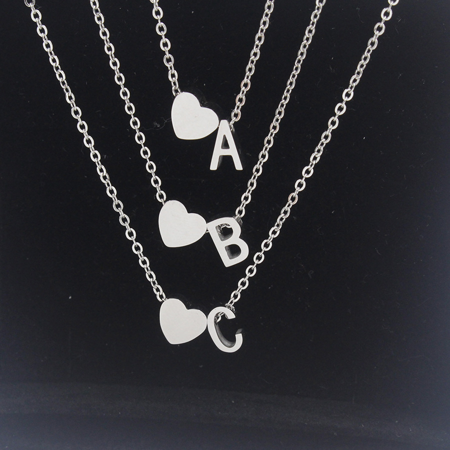 Personalized Alphabet Heart Necklace