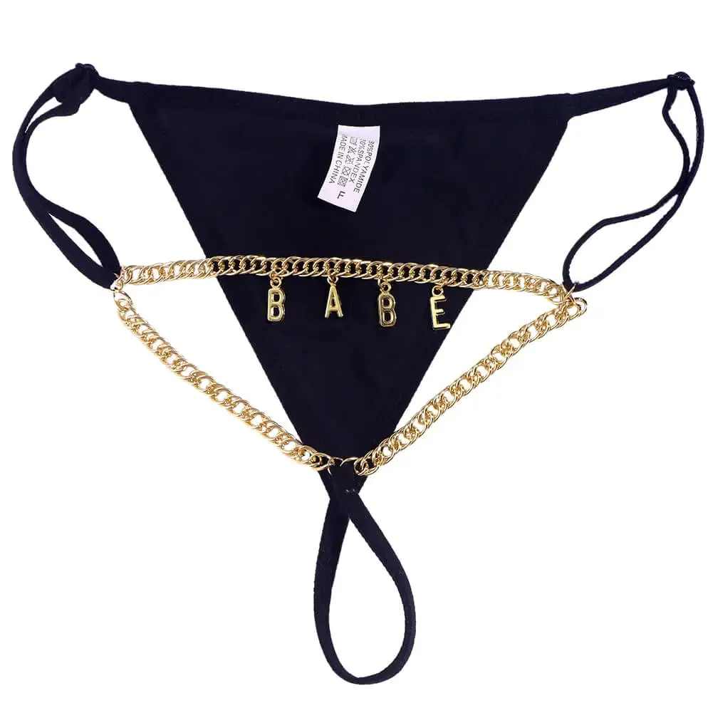 Personalized Letter Charm Thong