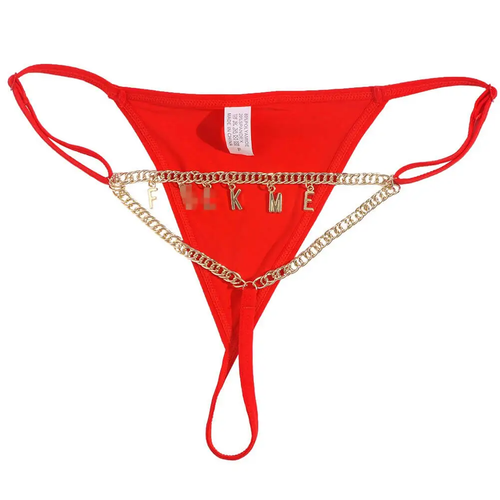 Personalized Name Letter Charm Thong