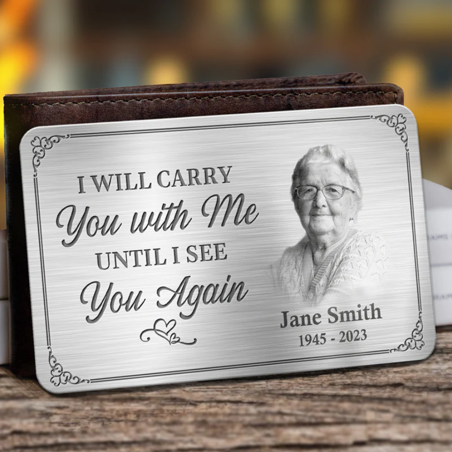 Custom Photo Memorial Personalized Custom Aluminum Wallet Card 