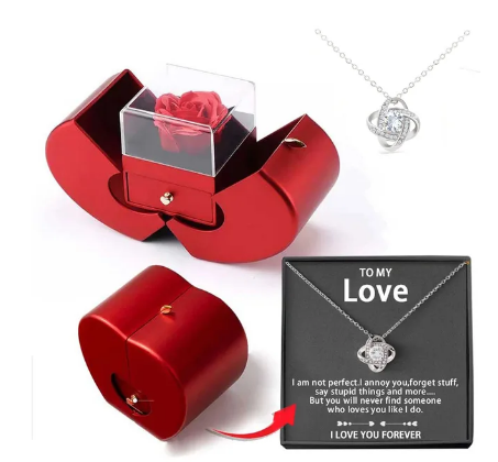 Four Leaf Clover Necklace Valentine's Day Gift Set