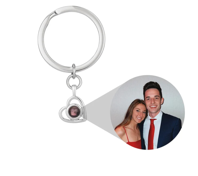 Custom Photo Heart Keychain