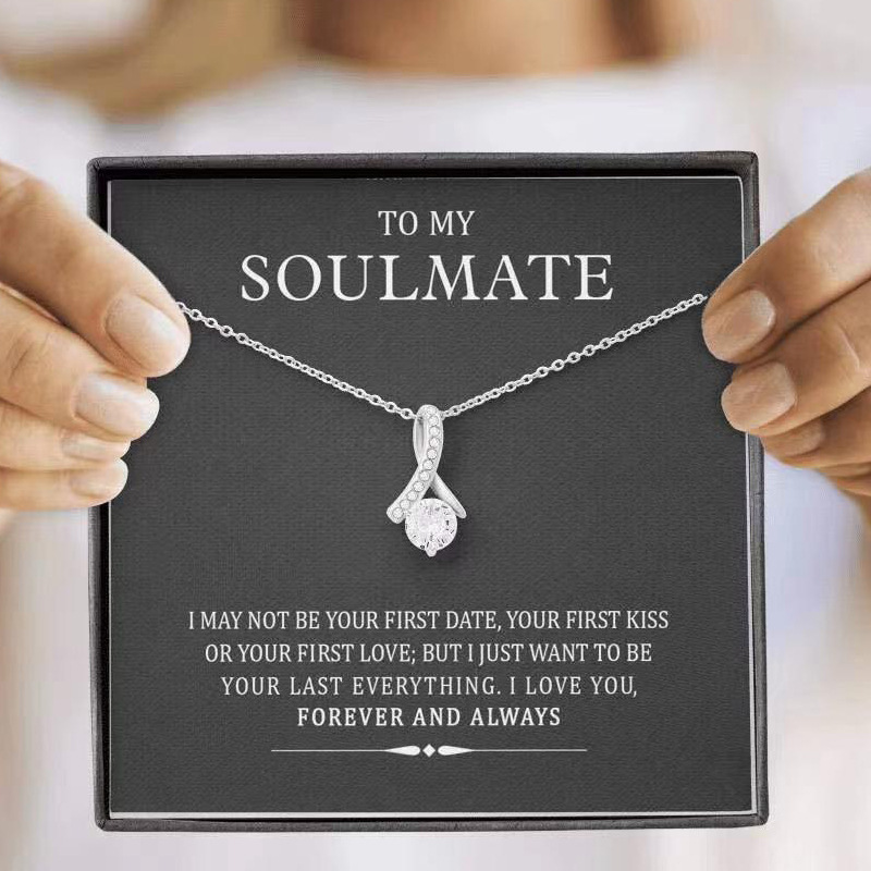 Herringbone necklace gift for soulmate