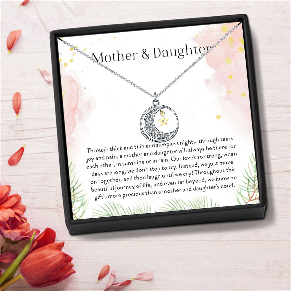 Moon and Stars necklace gift for mother