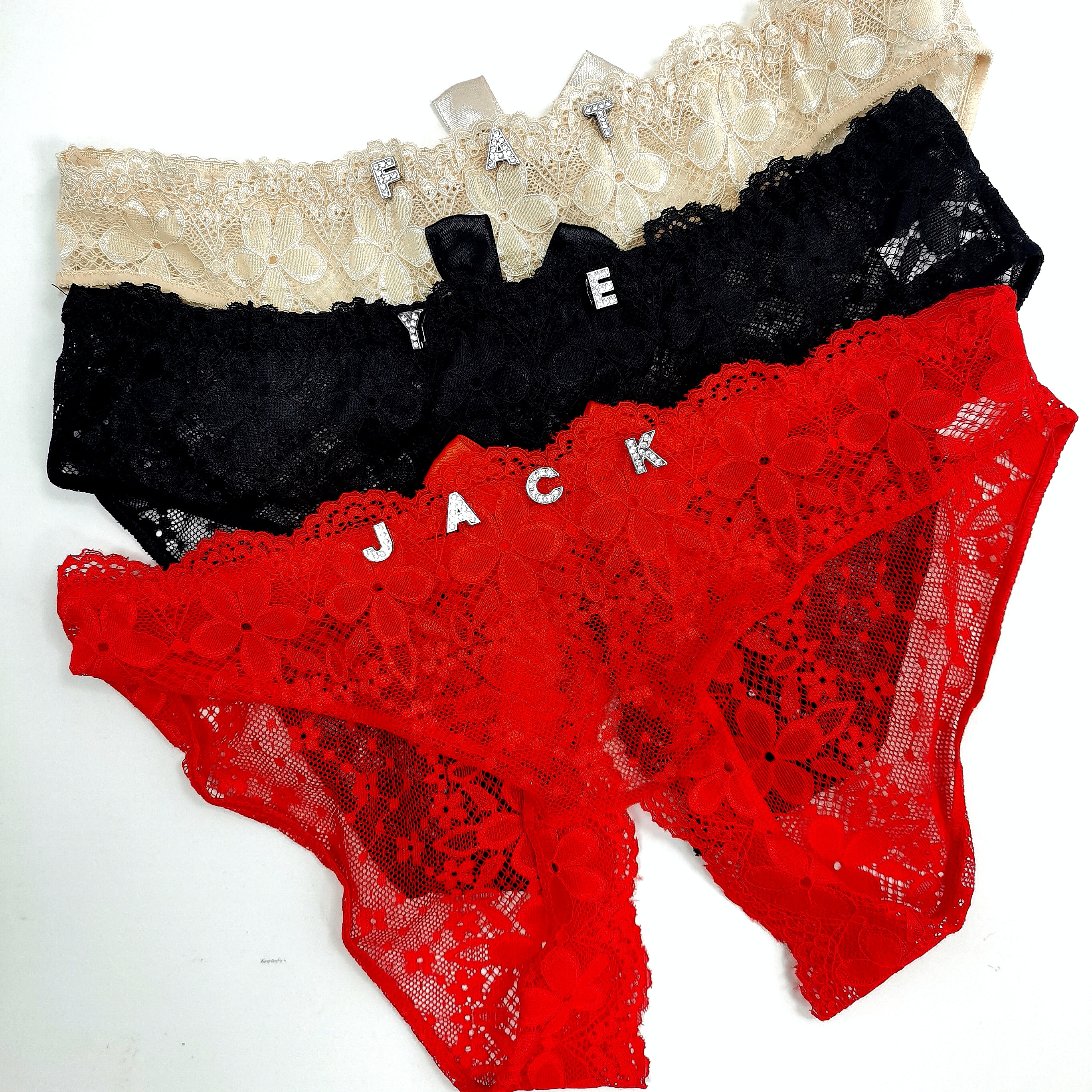 Personalized Name Letter Waist Chain Thong Open crotch Thong