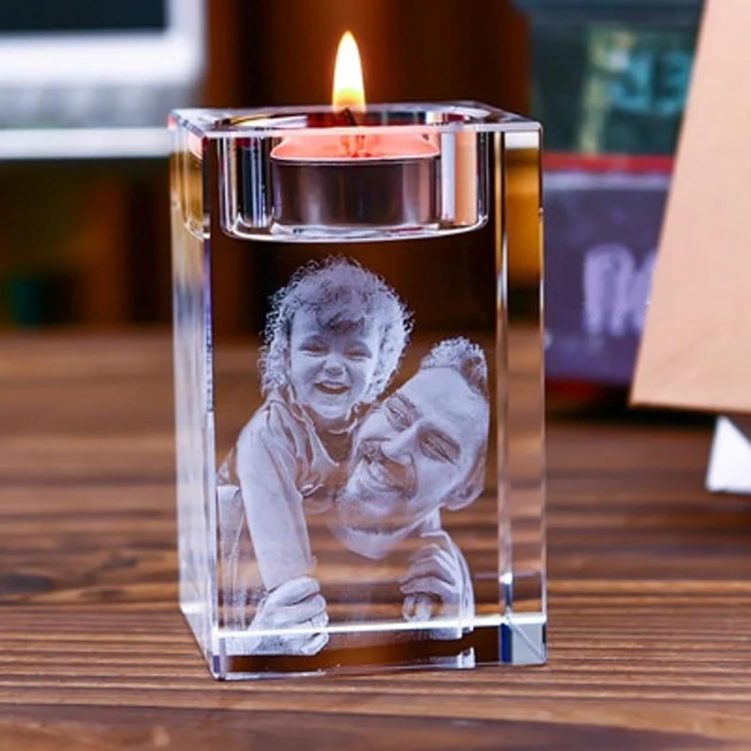 Personalized 2D/3D Crystal Candle Holder
