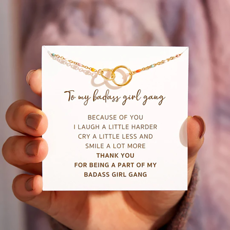 Double ring bracelet gift for girl