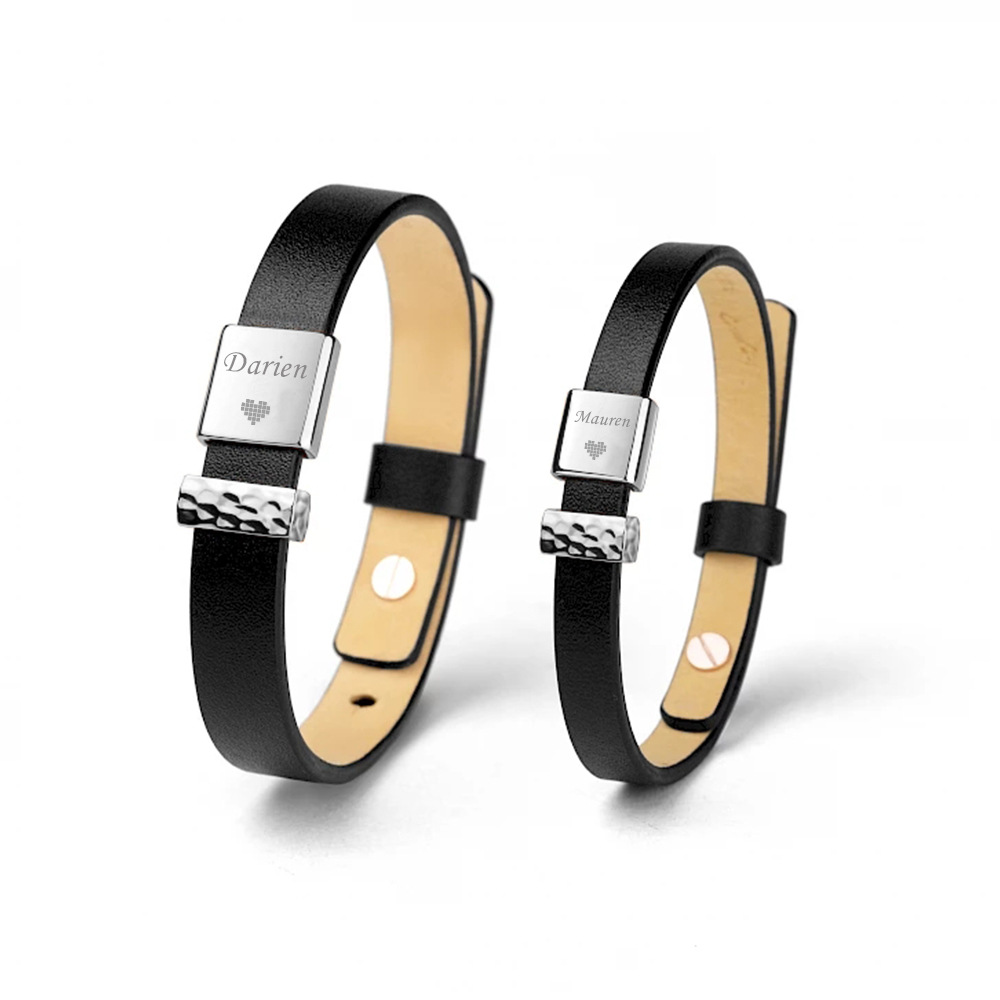 Leather bracelet for couples