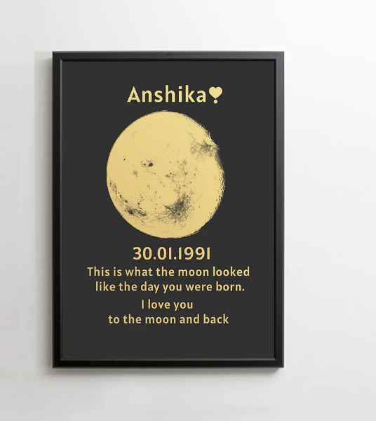 Personalized Moon Phase Poster Print Frame