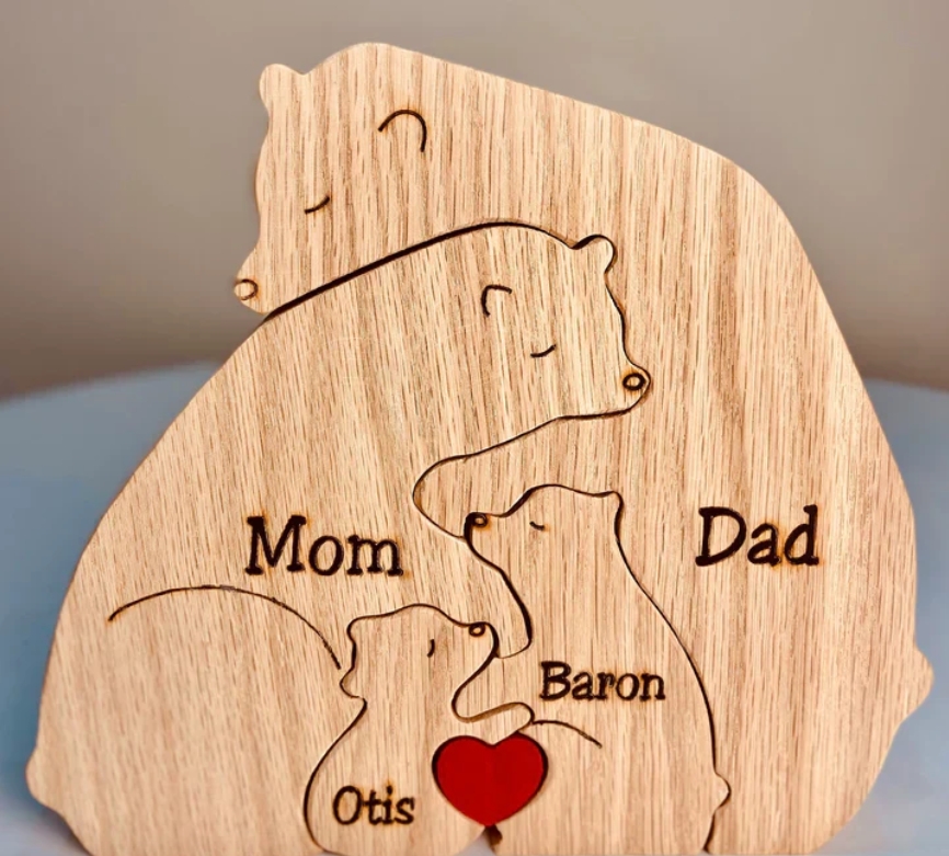Custom Bear Family Puzzle Decoration