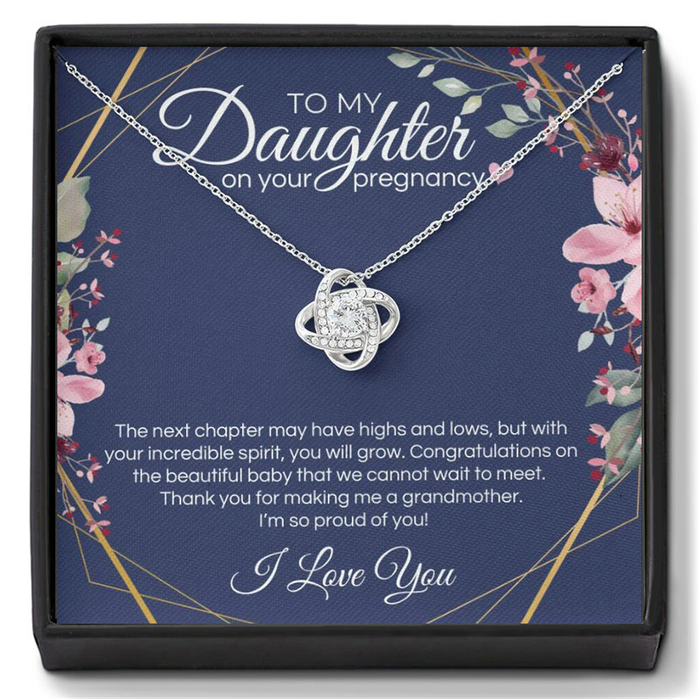 Four-leaf clover necklace gift for daughter