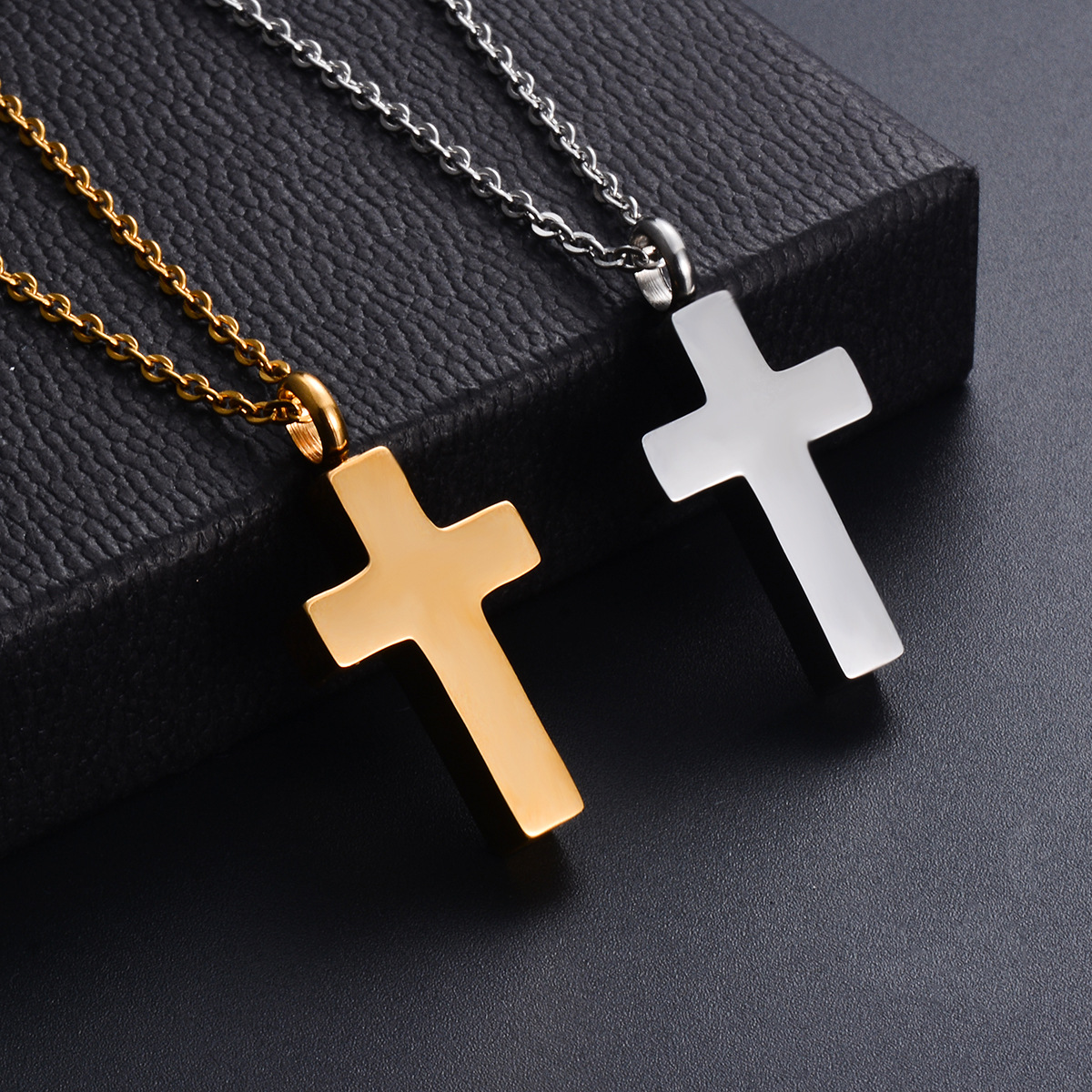 Custom Pet hair, ash memorial cross necklace