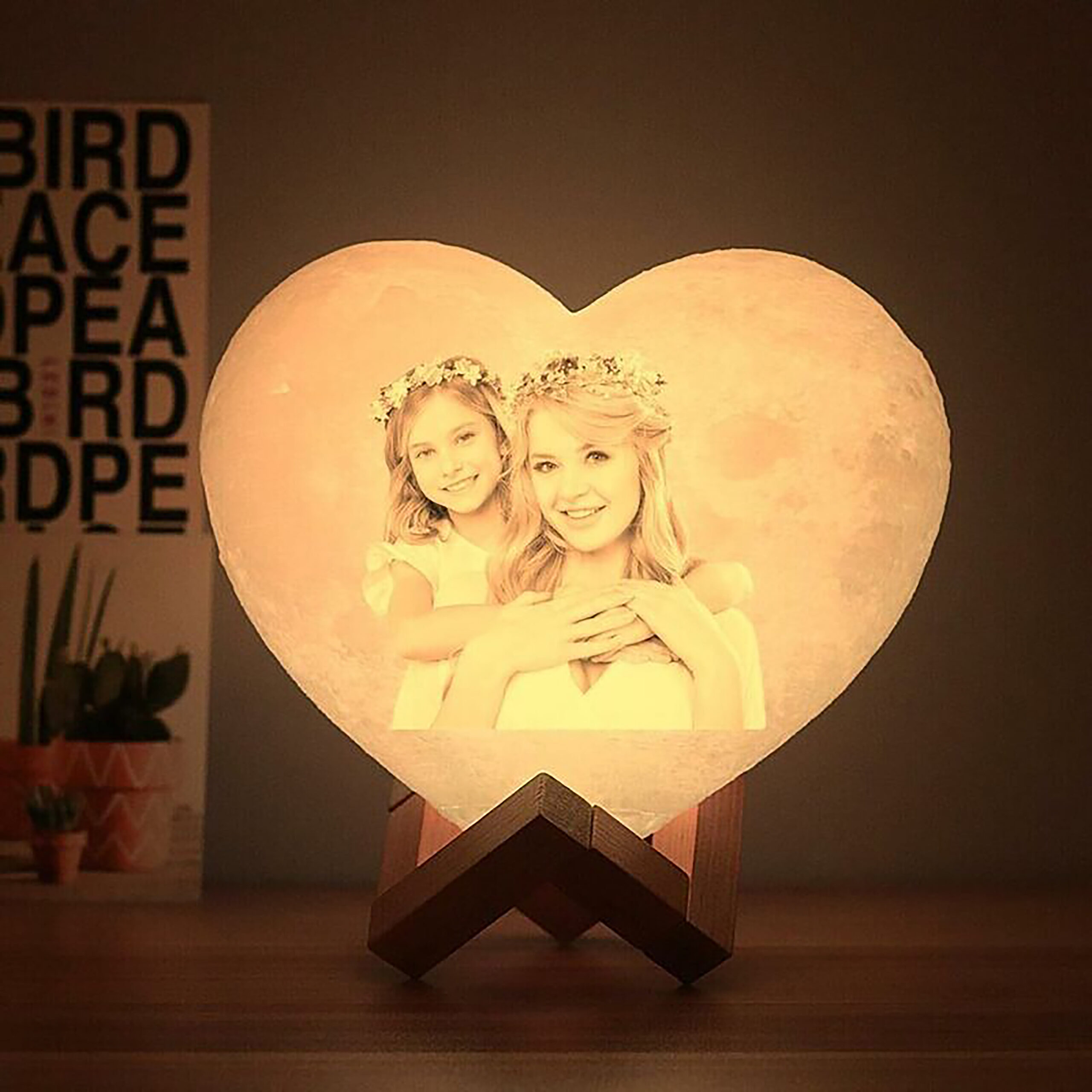 Personalized moon love night light