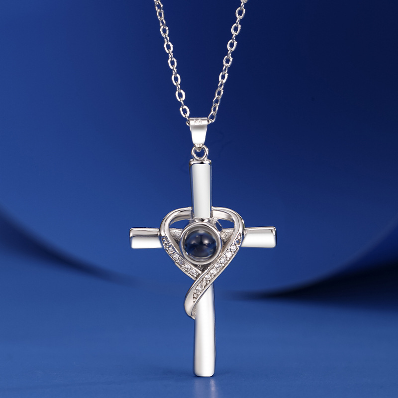 Personalized Cross Photo Necklace
