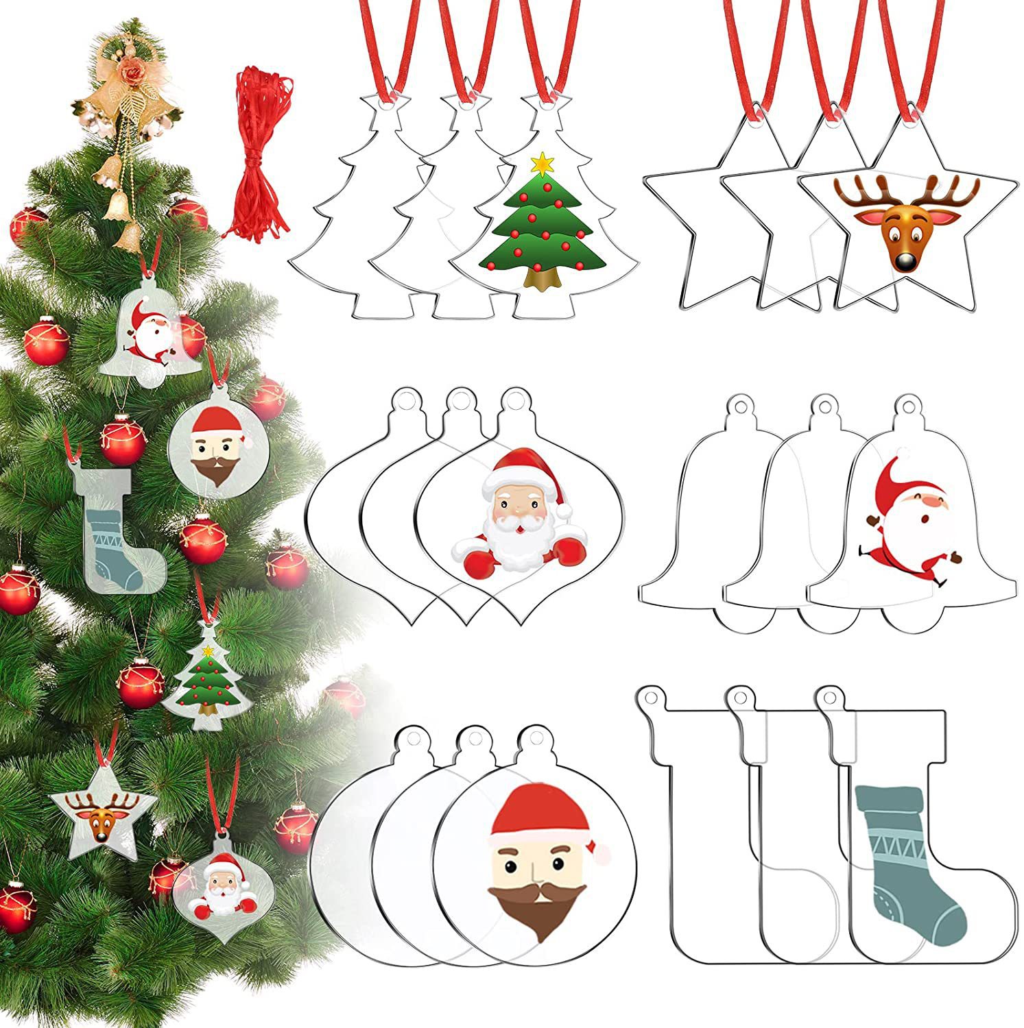 DIY Transparent Acrylic Christmas Decoration Pendant