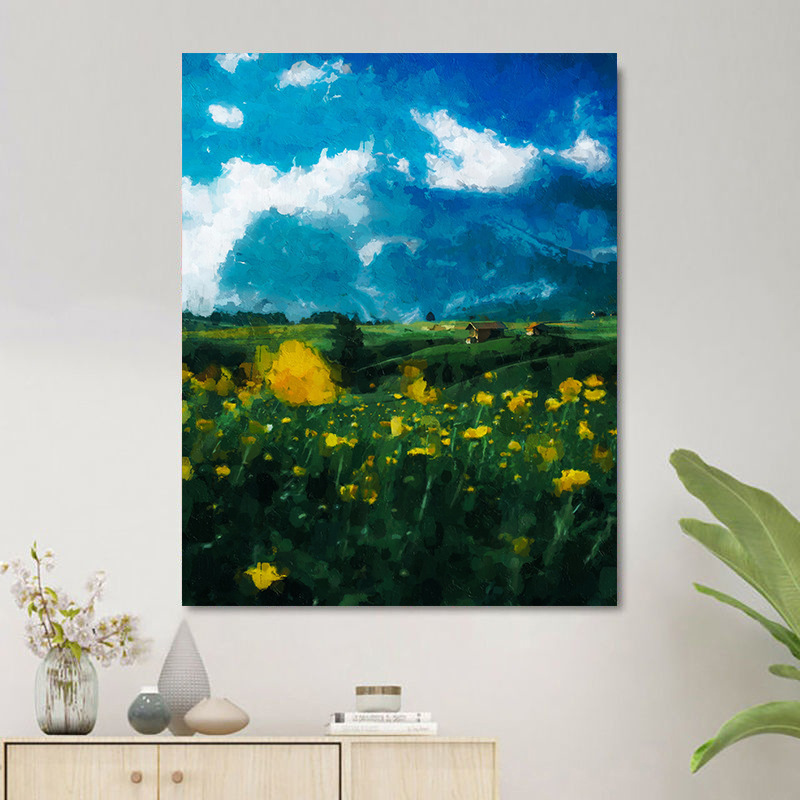Custom DOG CAT Pet Portrait from Photo on Canvas Size 40*50cm