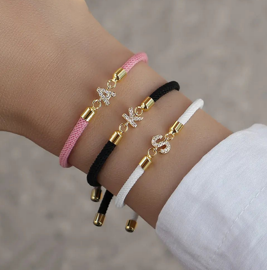 Woven letter bracelet