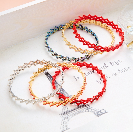 Magic Ring Seven-row Diamond Telescopic Ring Transforms into Bracelet A Dual-purpose Transformable Ring