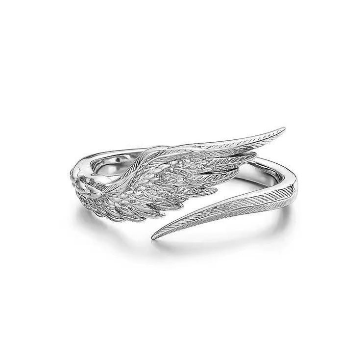 Personalized Angel Wings Name Ring
