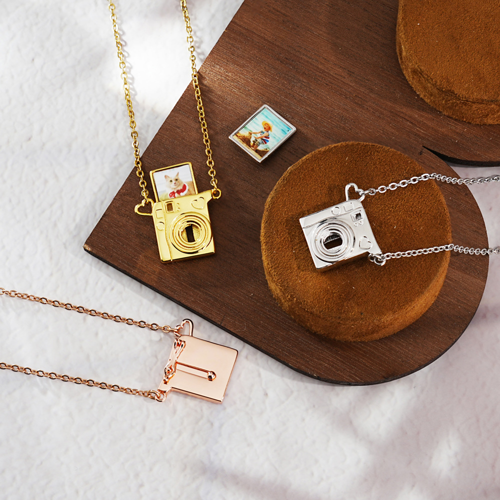 Personalized Polaroid Camera Photo Necklace