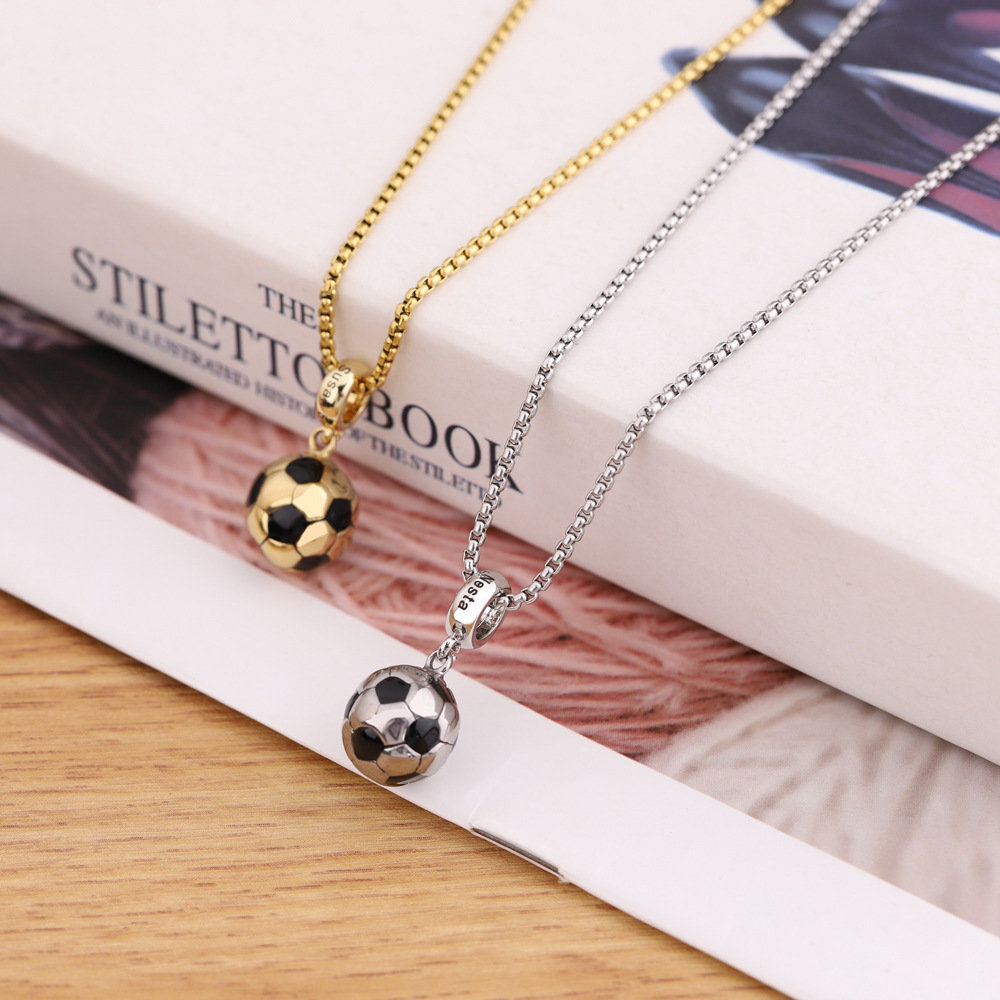 Personalized Stainless Steel Football Name Necklace